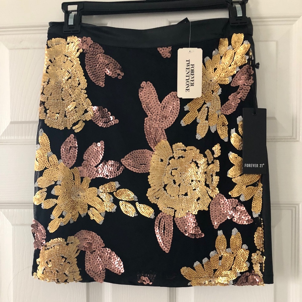 Forever 21 sequin leather mini skirt
